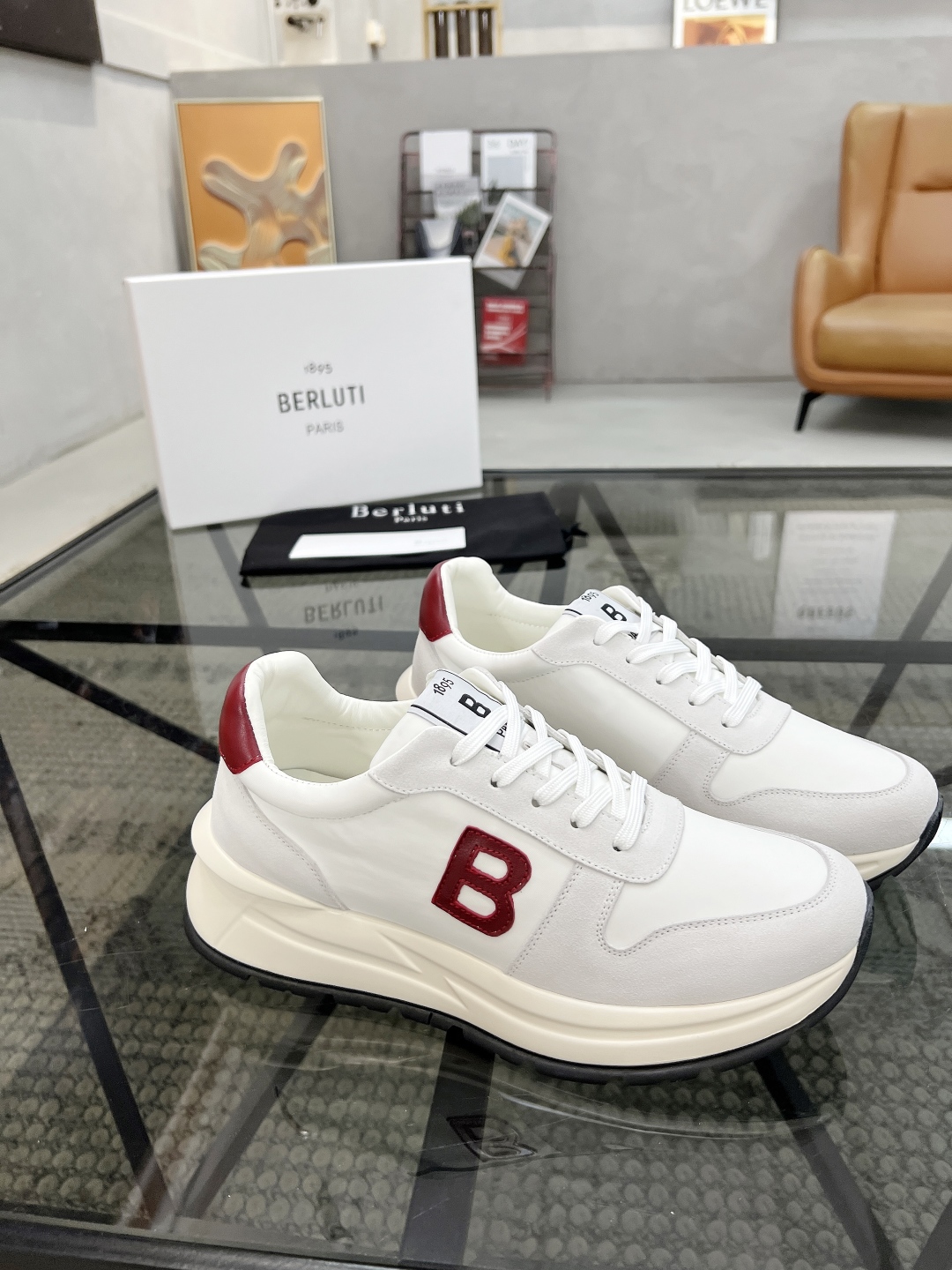  B 🔍顶级代购🇮🇹 布鲁 炸街男神运动鞋新品来袭 专柜同步发售原厂配置，意大利进口原版牛皮搭配帆布面料