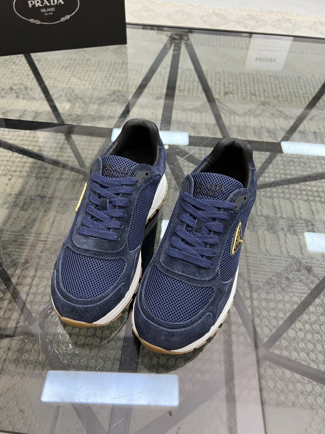 Prada Men's Blue Leather & Mesh Sneakers - Italian Made, Size 38-44 4 cmp i1746605233840 7716 0 2