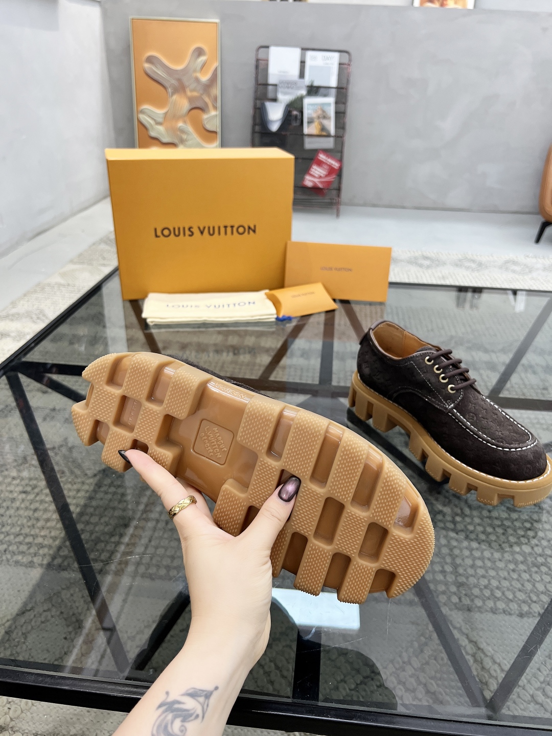 Louis Vuitton Men's Casual Leather Oxford Shoes - Brown, Sizes 39-44 10 cmp i1746690845587 7485 0 8