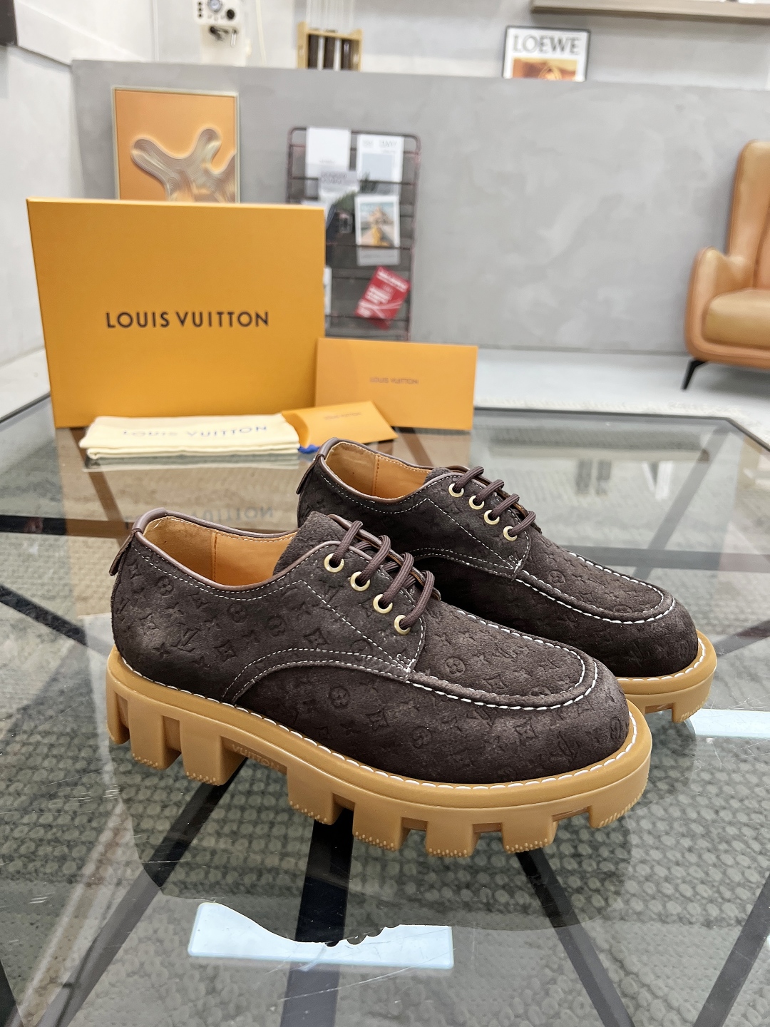Louis Vuitton Men's Casual Leather Oxford Shoes - Brown, Sizes 39-44 3 cmp i1746690851484 202 0 1