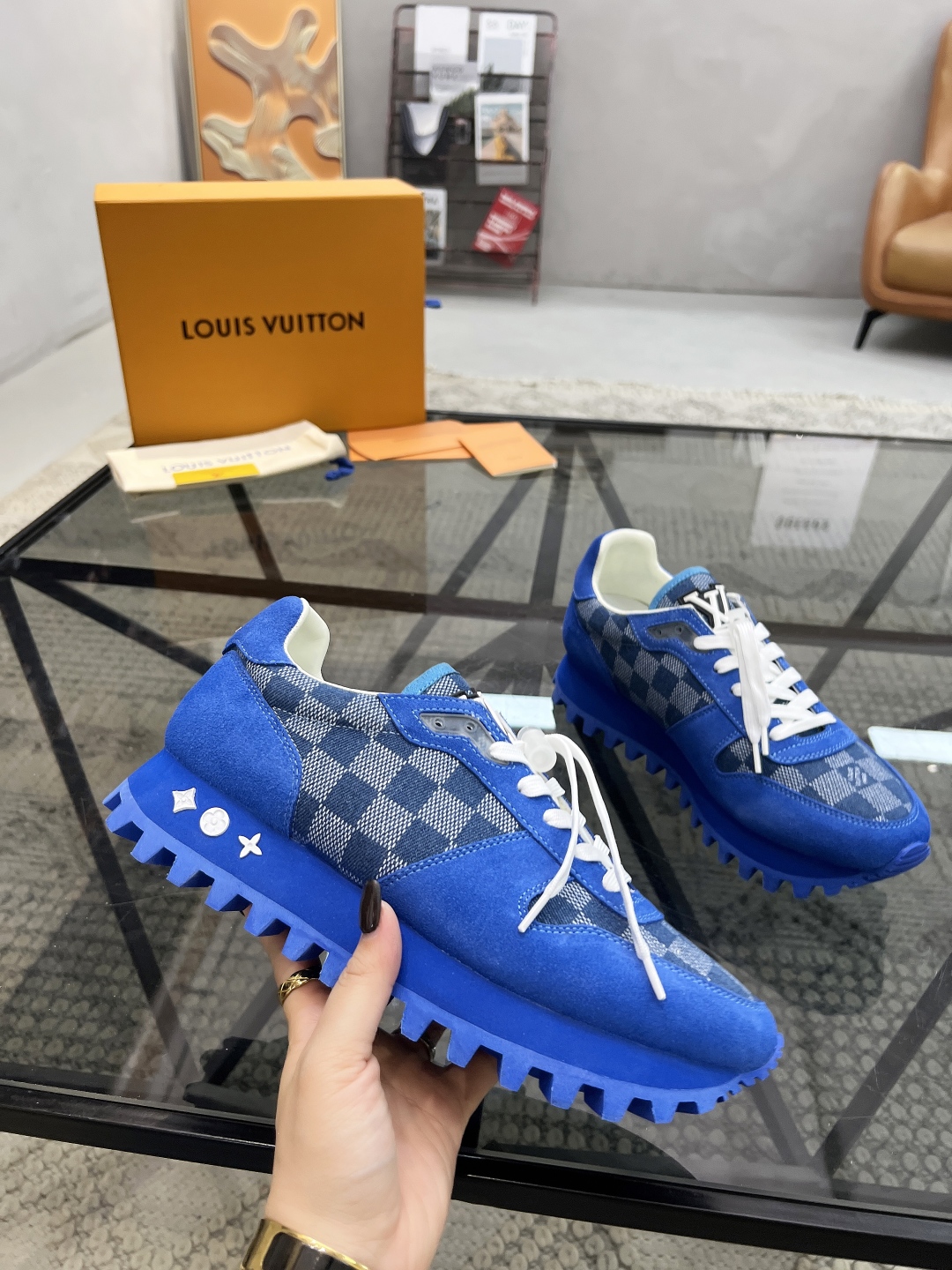 Louis Vuitton Men's Blue Leather and Fabric Casual Sneakers, Size 38-44 6 cmp i1746691694701 4712 0 4