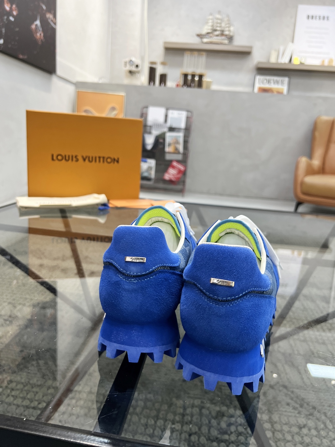 Louis Vuitton Men's Blue Leather and Fabric Casual Sneakers, Size 38-44 9 cmp i1746691699814 8333 0 7