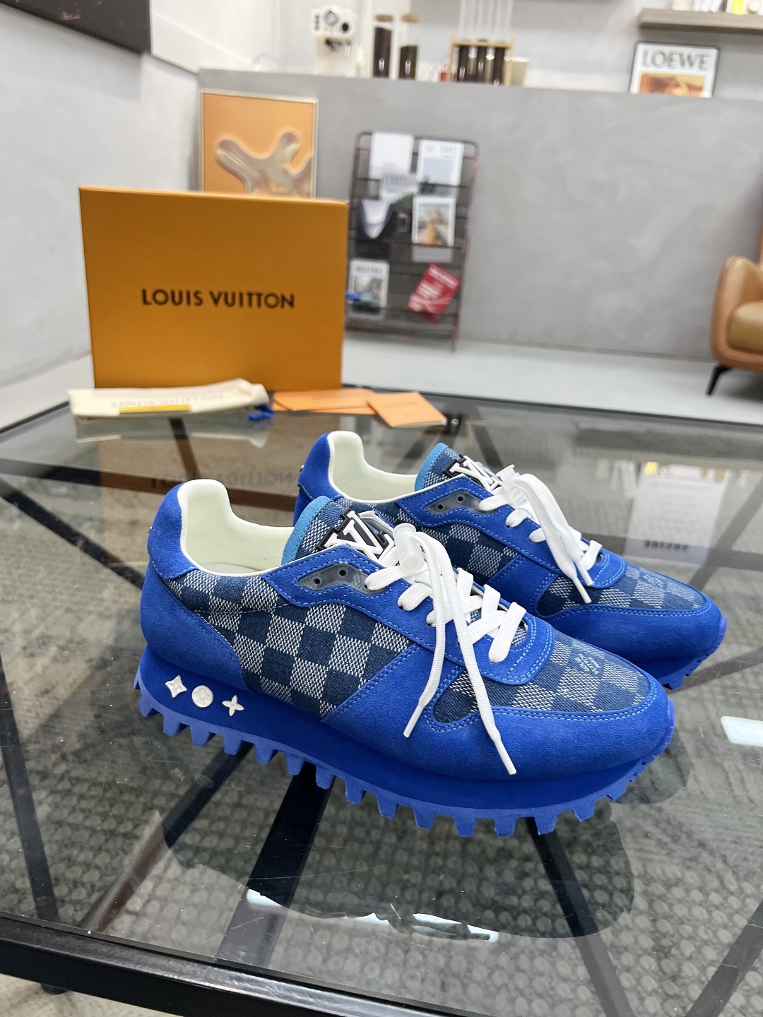 Louis Vuitton Men's Blue Leather and Fabric Casual Sneakers, Size 38-44 3 cmp i1746691699899 6355 0 1