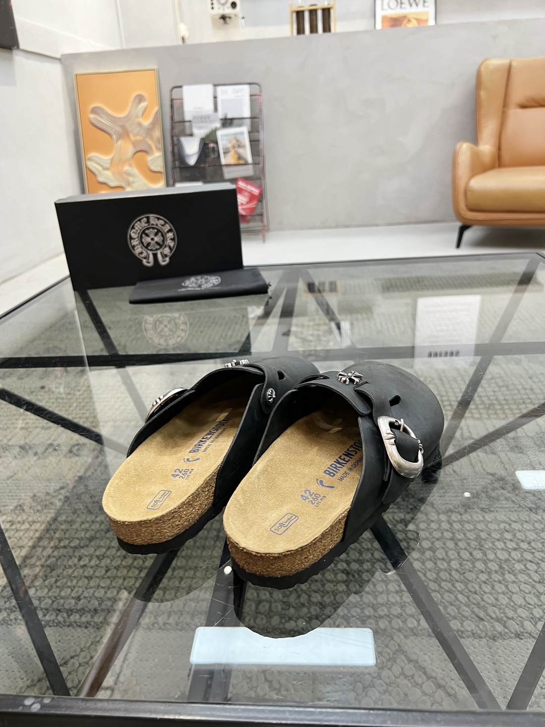  K 🔍顶级代购🇮🇹 克 炸街男神半拖新品拖鞋专柜同步，鞋面意大利进口牛皮面料，高品质拼接色彩工艺，鞋底