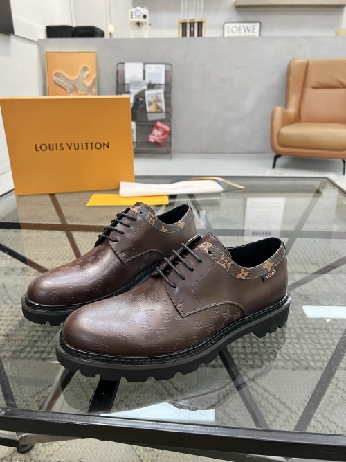Louis Vuitton Men's Brown Leather Lug Oxford Dress Shoes 1 Louis Vuitton Men's Brown Leather Lug Oxford Dress Shoes