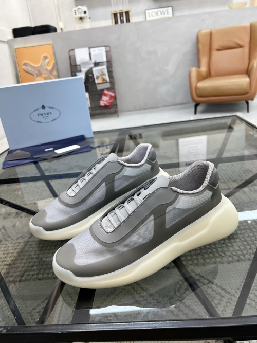 Prada Men's Leather and Mesh Sneakers - Stylish Comfort, Sizes 39-44 1 Prada Men's Leather and Mesh Sneakers - Stylish Comfort, Sizes 39-44