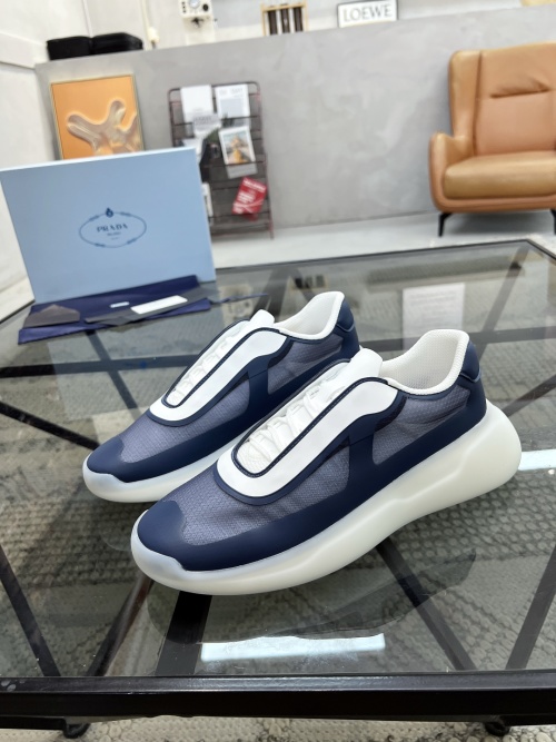 Prada Men's Imported Leather & Mesh Sneakers - Comfortable & Stylish