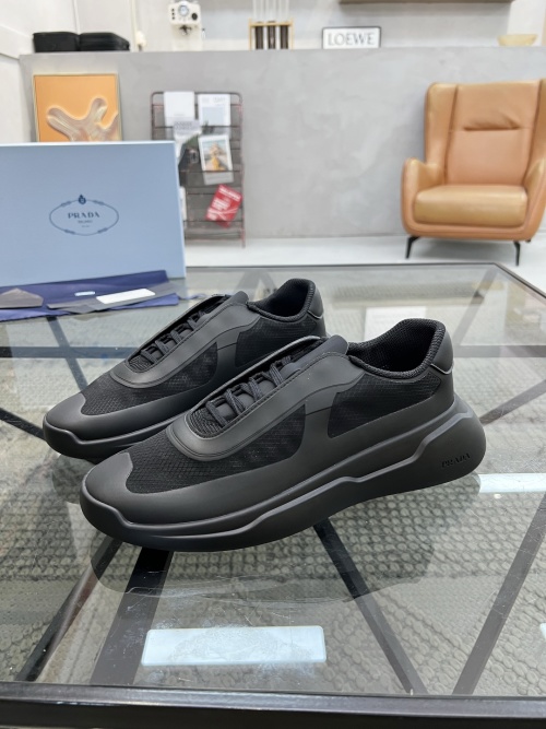 Prada Men's Black Leather & Mesh Sneakers, New Arrivals 1 Prada Men's Black Leather & Mesh Sneakers, New Arrivals