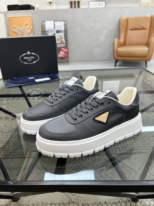 Prada Men's Canvas Sneakers with Leather Trim - Comfortable & Stylish 1 Prada Men's Canvas Sneakers with Leather Trim - Comfortable & Stylish