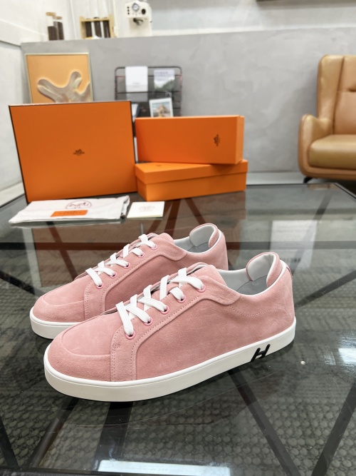 Hermès Men's Pink Suede Leather Low-Top Sneakers Size 39-44 1 Hermès Men's Pink Suede Leather Low-Top Sneakers Size 39-44