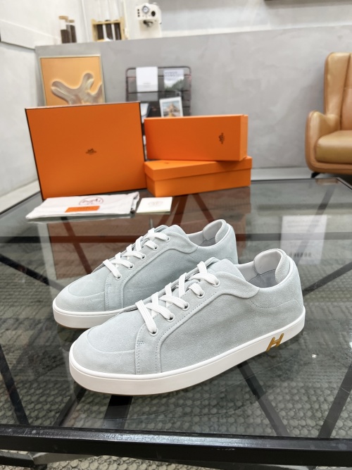 Hermès Men's Décontracté Sneaker in Sky Blue Suede with White Sole 1 Hermès Men's Décontracté Sneaker in Sky Blue Suede with White Sole