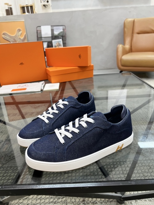Hermès Men's Denim Sneaker with Leather Accents - Stylish & Comfortable