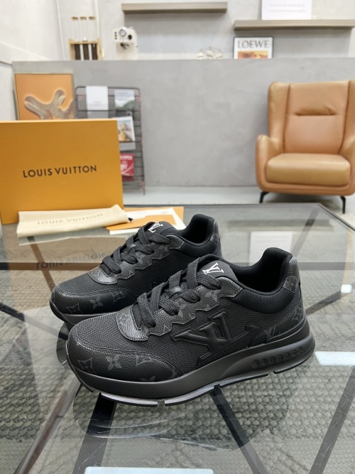 Louis Vuitton Men's Black Leather/Mesh Trainer Sneakers Size 39-44 1 Louis Vuitton Men's Black Leather/Mesh Trainer Sneakers Size 39-44