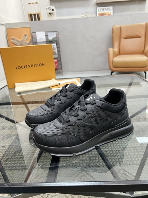 Louis Vuitton Men's Black Leather Run Away Pulse Sneakers, Size 39-46 1 Louis Vuitton Men's Black Leather Run Away Pulse Sneakers, Size 39-46