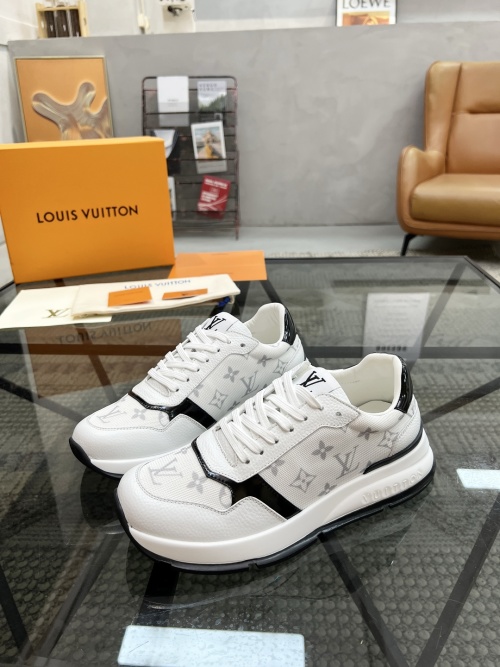 Louis Vuitton Men's White Leather & Mesh Run Away Sneaker 1 Louis Vuitton Men's White Leather & Mesh Run Away Sneaker