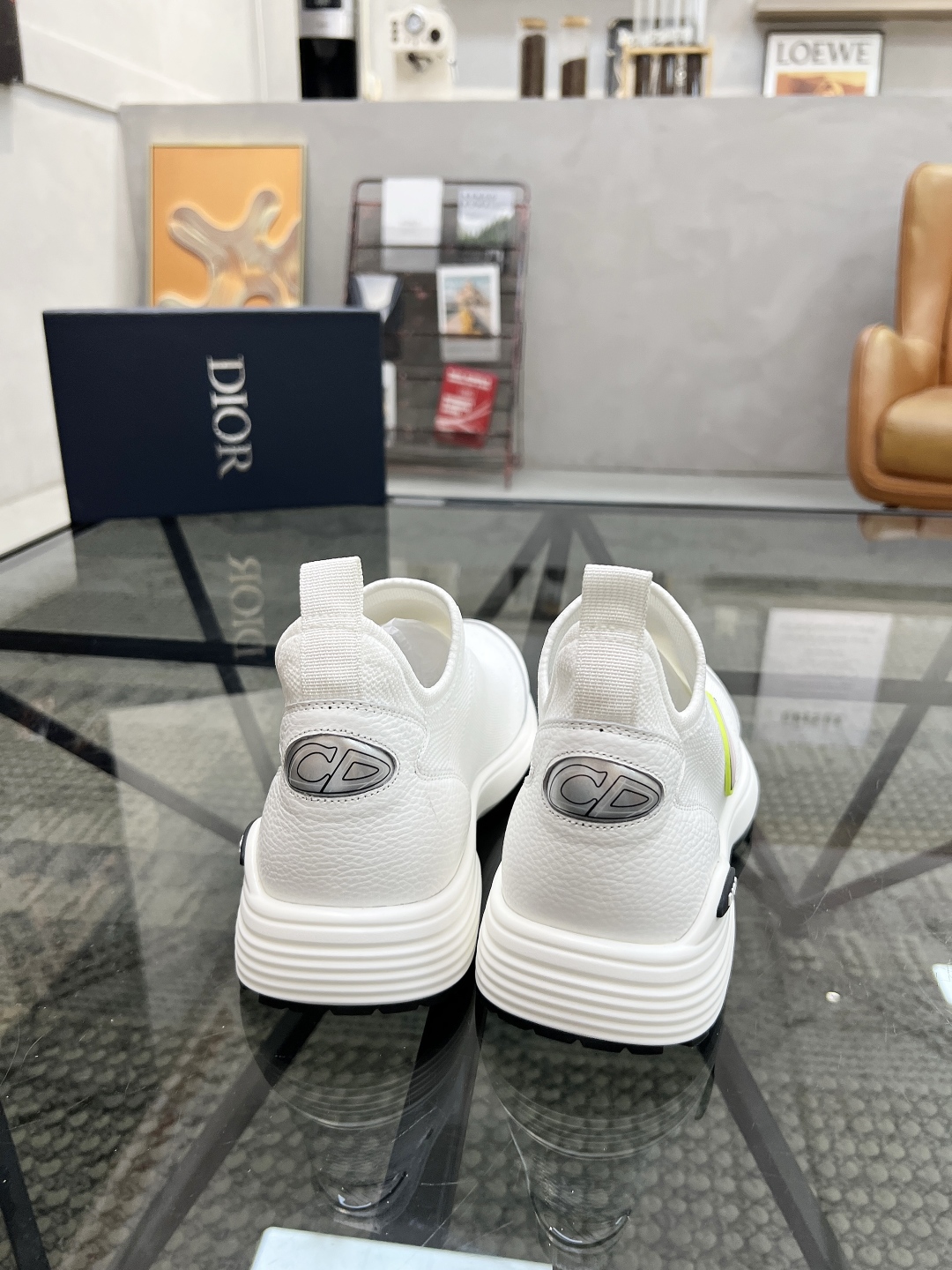  D 🔍顶级代购🇮🇹 迪 炸街男神套脚新品休闲鞋，意大利进口原版飞织面料，透气舒适。鞋底：原厂特供原版底