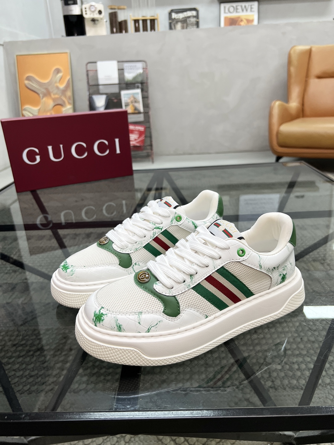  G 🔍顶级代购🇮🇹 古 炸街男神运动新品专柜同步发售原厂配置，意大利进口进口牛皮面料，柔软舒适网布内里