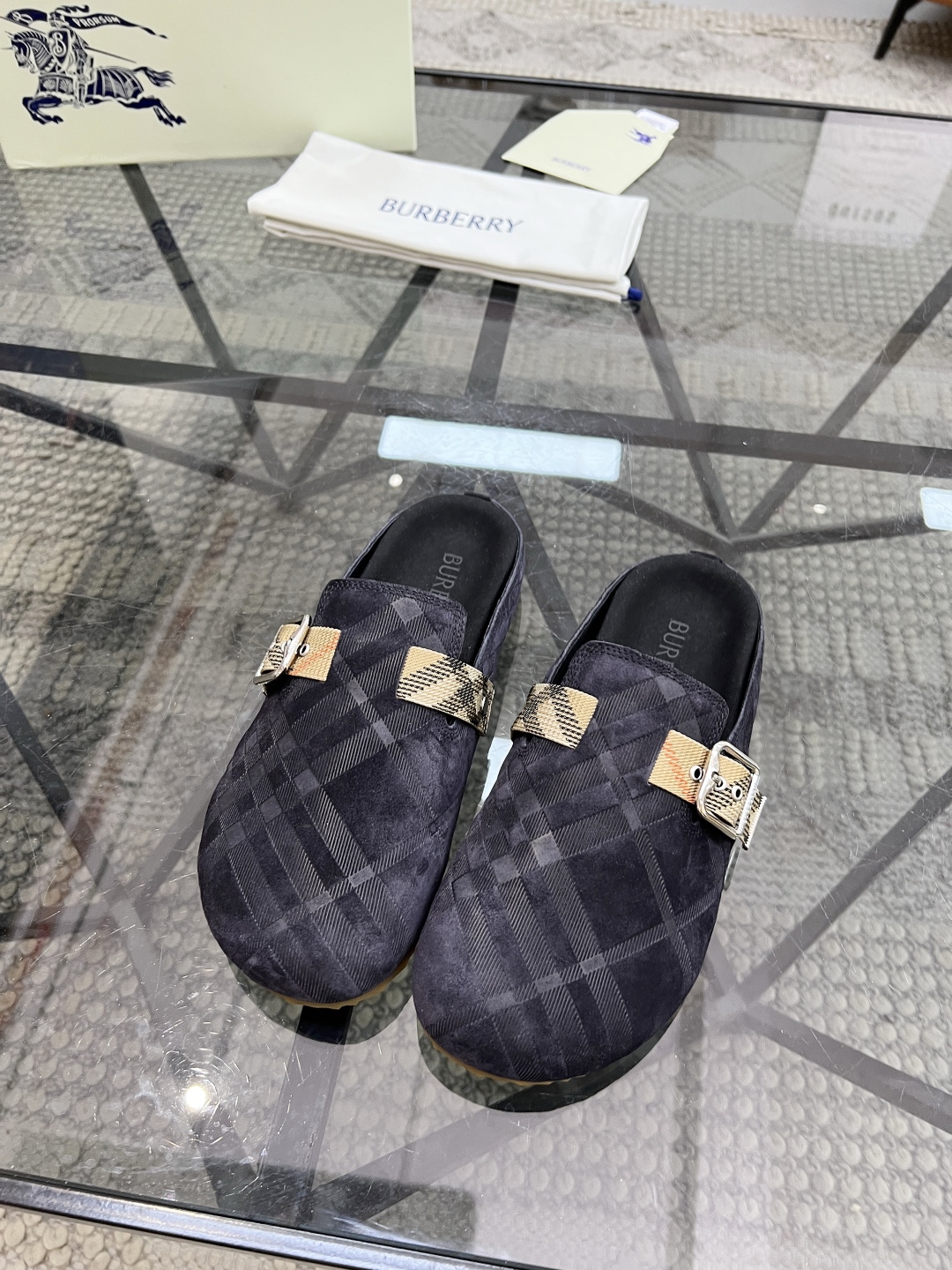  B 🔍顶级代购🇮🇹 巴 炸街男神官网半拖新品专柜同步发售原厂配置，意大利进口牛皮面料，超舒适透气牛皮内