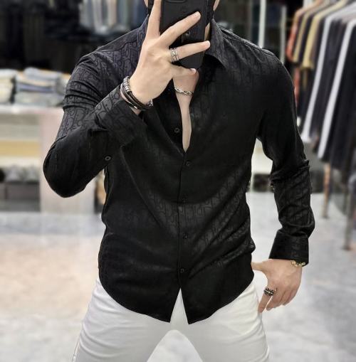 Dior 2025 Fall/Winter Long Sleeve Shirt - High-End Cotton Blend, Designer Cut 1 Dior 2025 Fall/Winter Long Sleeve Shirt - High-End Cotton Blend, Designer Cut