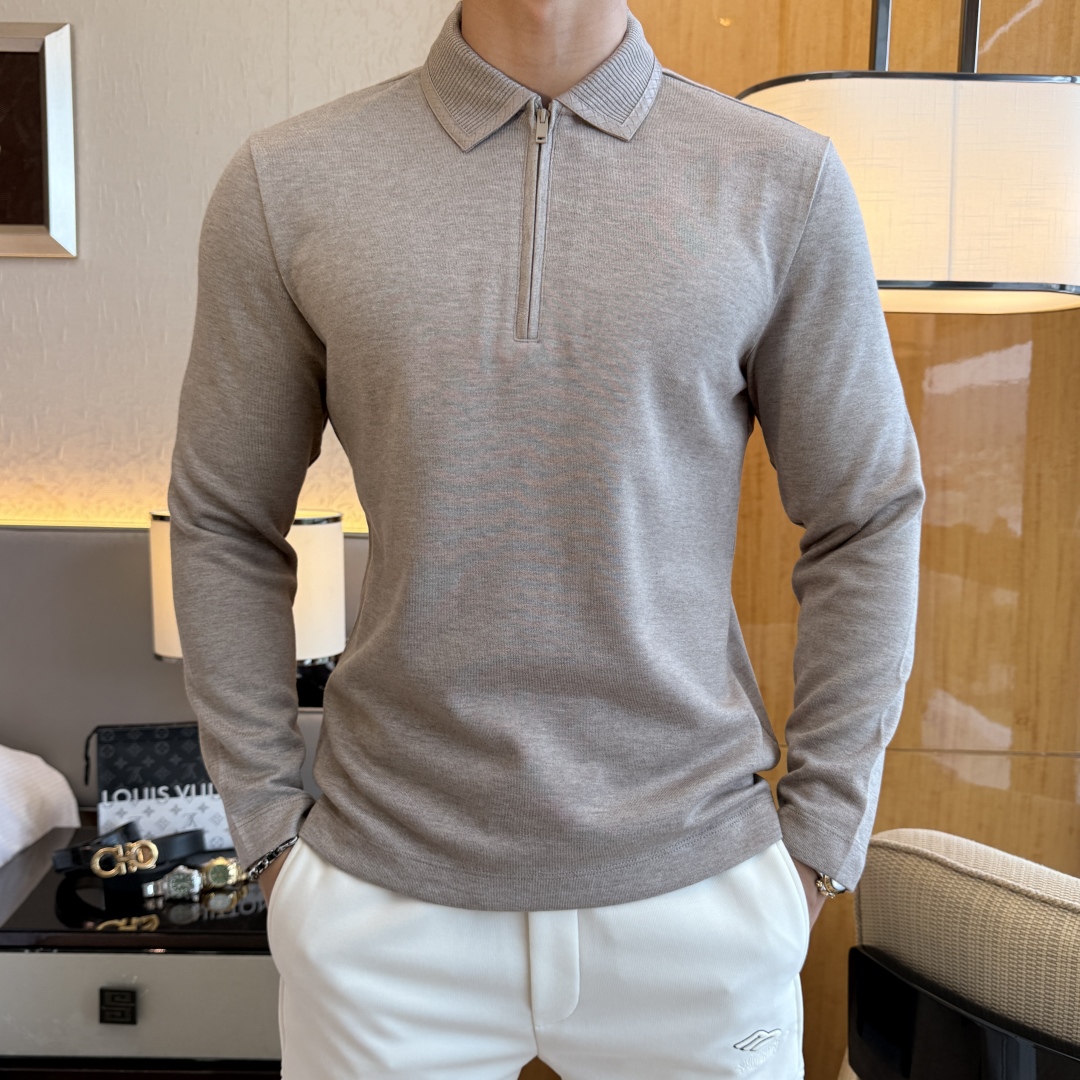 Men's Long Sleeve Wool Blend Polo Shirt - Casual Fashion Top 2 cmp i1756658804221 8953 0 0