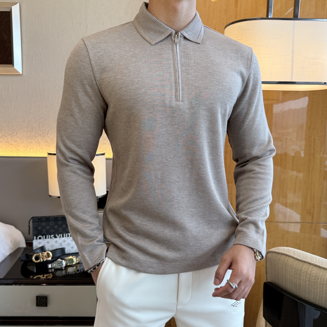 Men's Long Sleeve Wool Blend Polo Shirt - Casual Fashion Top 4 cmp i1756658804222 9993 0 2