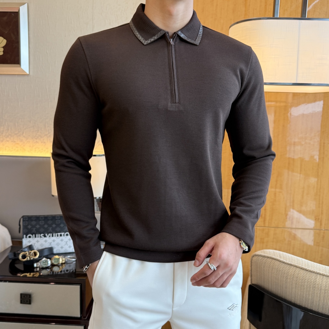 Men's Premium Wool Blend Long Sleeve Polo Shirt - Casual & Stylish 3 cmp i1756659188724 7846 0 2