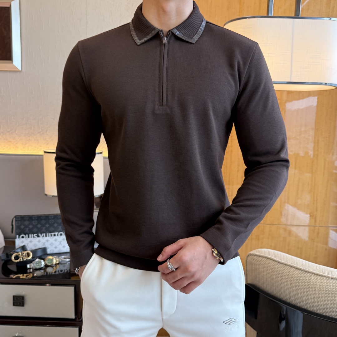 Men's Premium Wool Blend Long Sleeve Polo Shirt - Casual & Stylish 2 cmp i1756659192044 4346 0 1