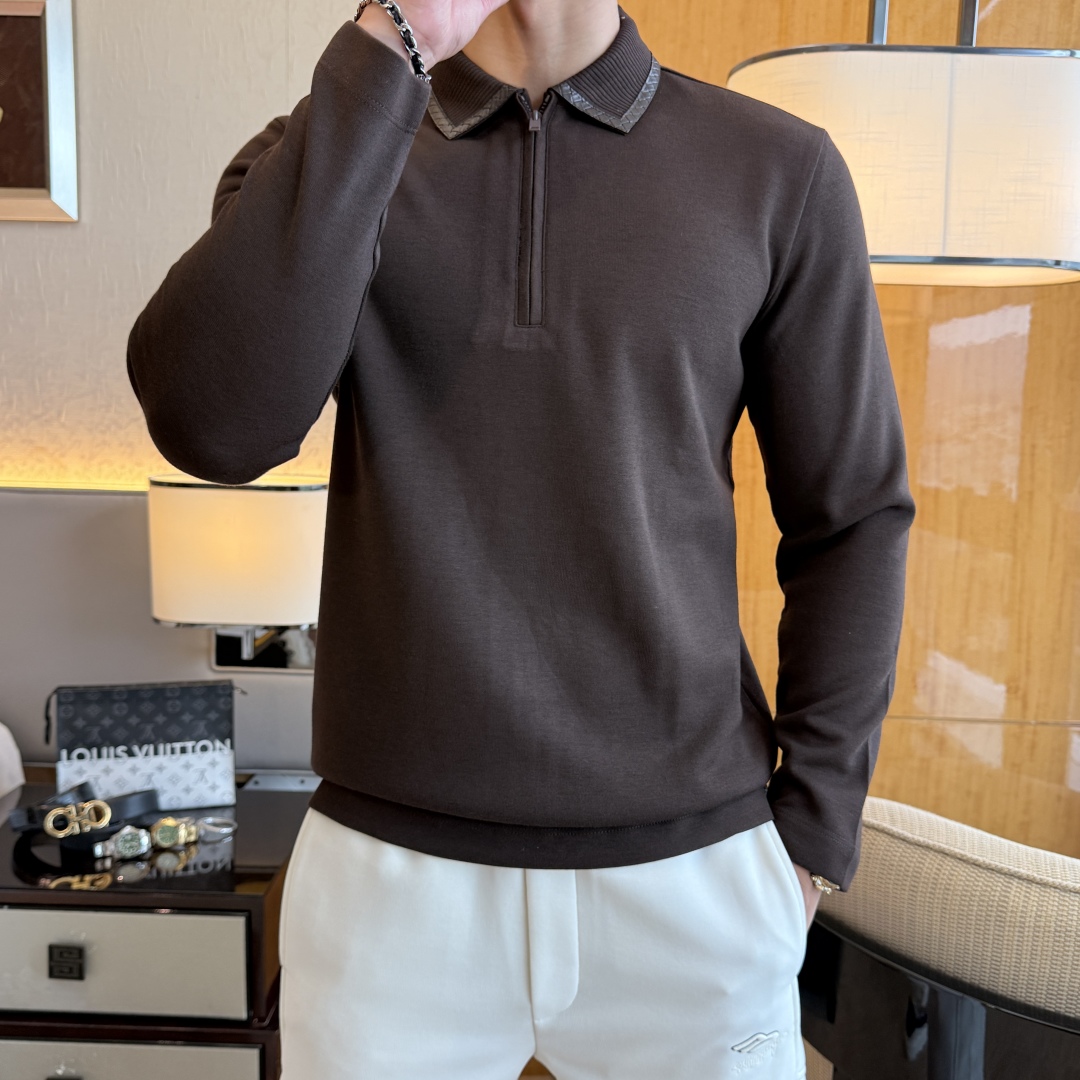 Men's Premium Wool Blend Long Sleeve Polo Shirt - Casual & Stylish 4 cmp i1756659192045 9398 0 3
