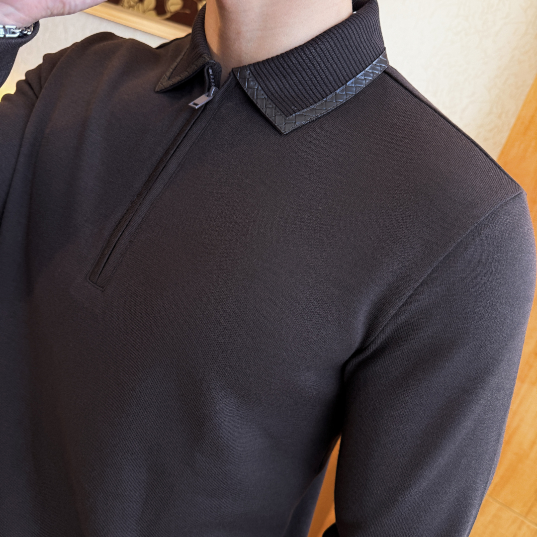 Men's Premium Wool Blend Long Sleeve Polo Shirt - Casual & Stylish 7 cmp i1756659197410 3732 0 6