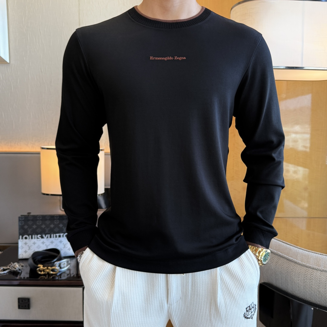 NO:691892,Zegna - 2025ss Autumn hot-selling long-sleeved T-shirt, made of customized high-grade cotton fabric, fashionable big-name element logo design, soft, delicate, comfortable and warm, made with multiple processes, a basic base layer shirt is indispensable in a man's wardrobe. It can be used to match various clothes anytime and anywhere to meet your daily life needs. The design of the clothes is simple but not simple. Dear friends, hurry up and get it. Standard version, size M~3XL, can wear up to 190 pounds!  ,,zegna,tees,t-shirt,19860909杰尼娅 - 2025ss秋装大爆款长袖T恤,采用定制高级棉面料 时尚大牌元素logo设计,柔软细腻舒适保暖,多重工艺制作,男人的衣柜都少不了基础打底衫 随时随地都可以拿来搭配各种服饰 满足您日常生活需求 ,衣服设计简约而不简单 , 亲们赶紧入手 标准版型 尺码M~3XL 最大可穿190斤！,,zegna,tees，t-shirt,,Men's clothing