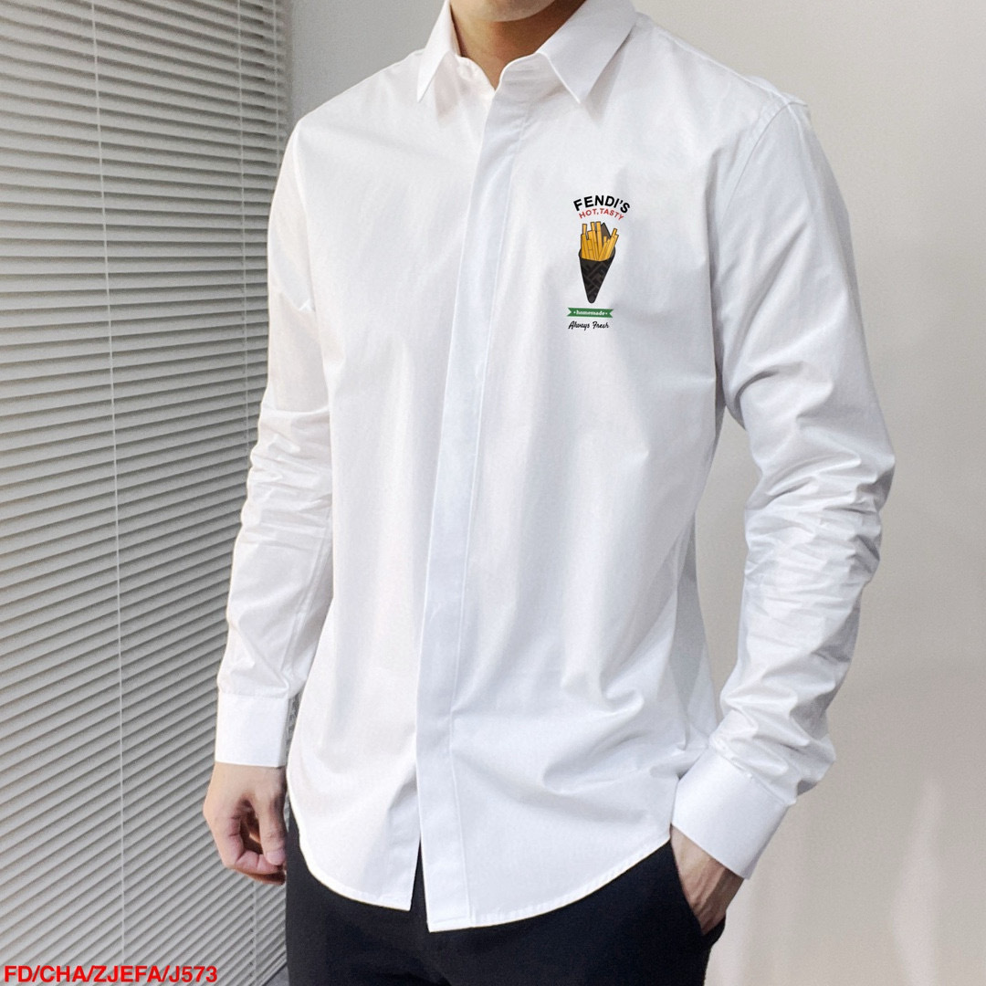 Luxury Men’s Cotton Shirt by FD-FENDI: Comfortable, High-End, Original Fabric, Stylish Fit.