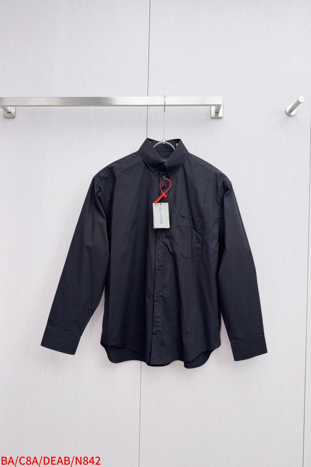 “Balenciaga Nano BB Embroidered Shirt with Custom Paris Shell Button” - 图片 1