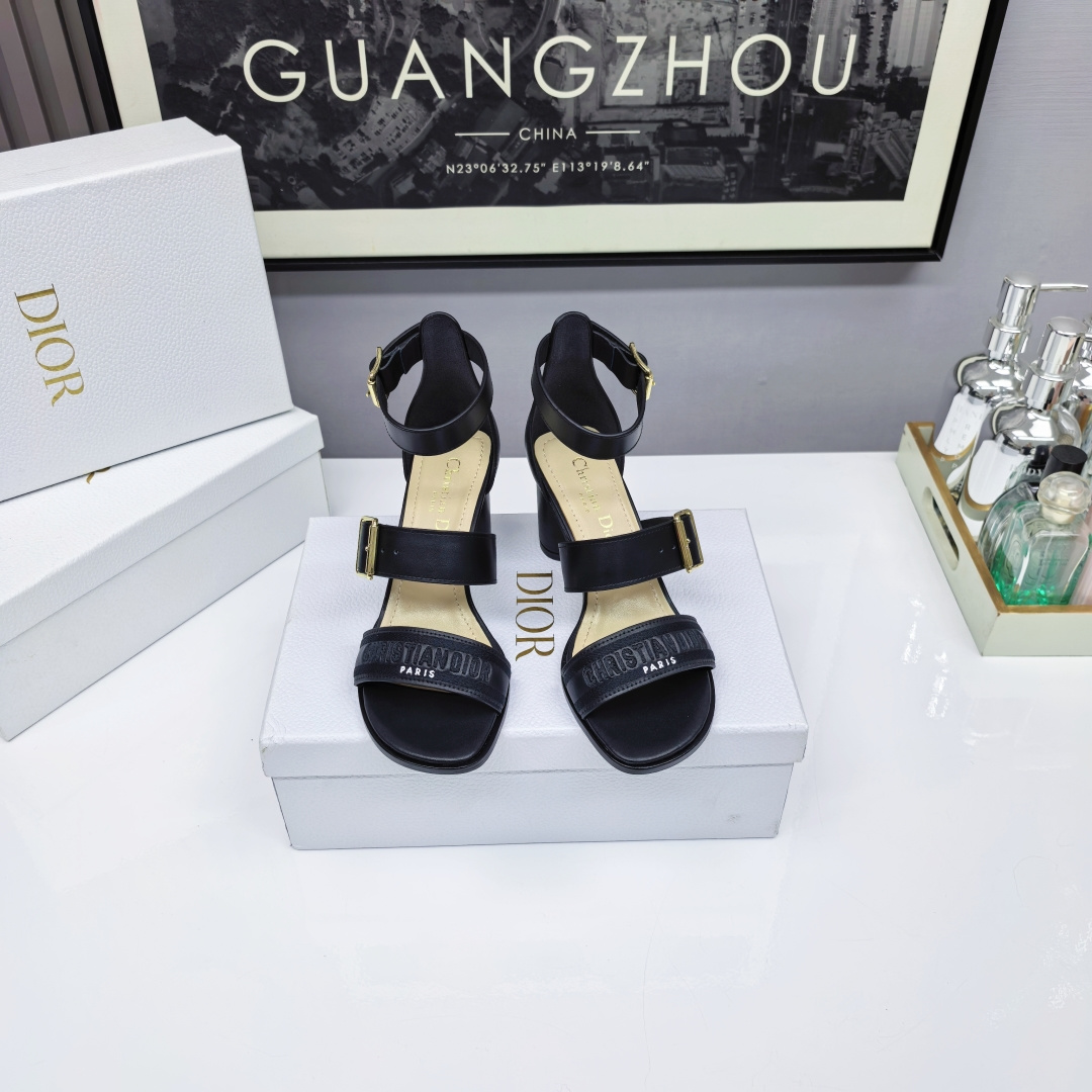 NO:247274,DIOR2025 latest thick-heeled sandals, 10cm 