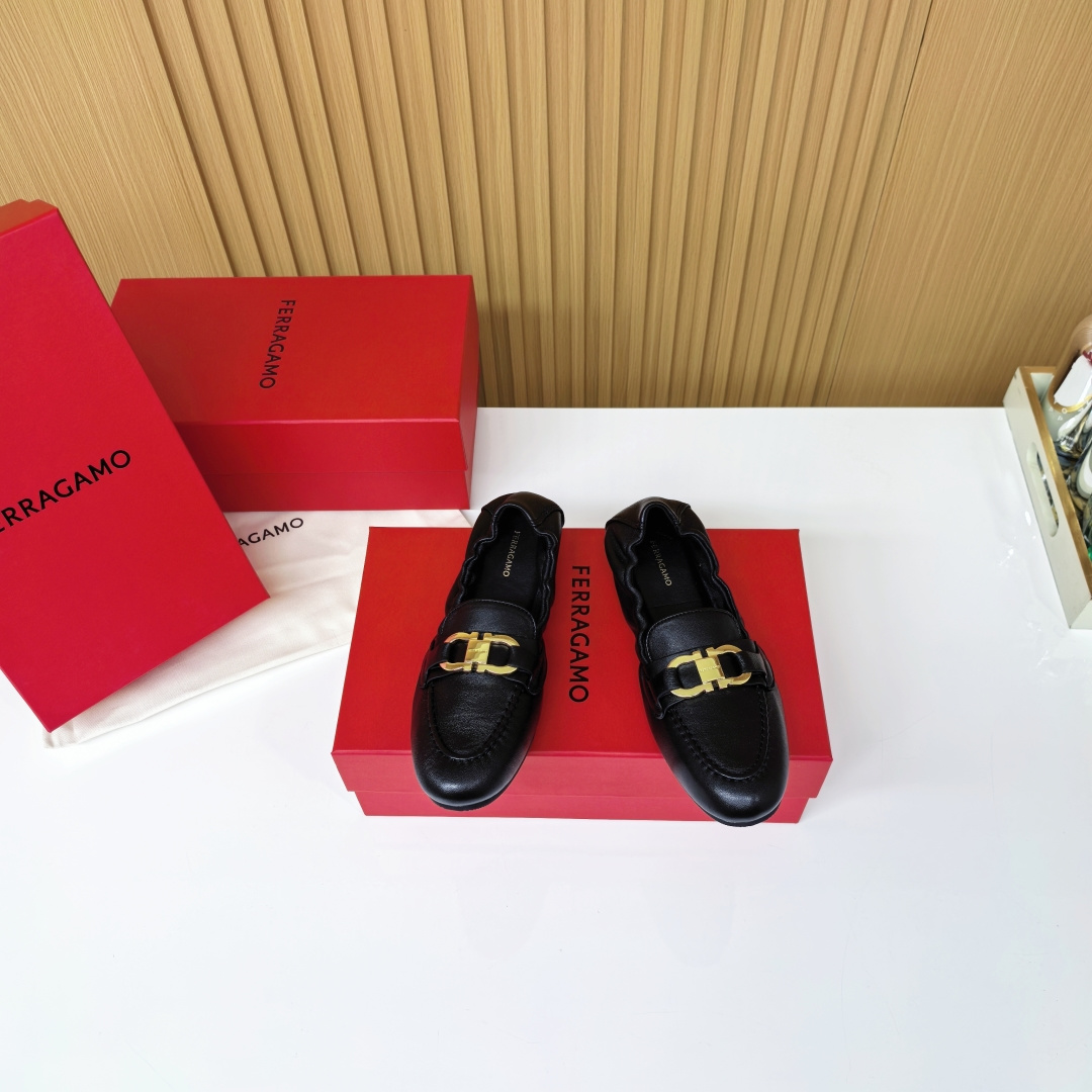 NO:247238,Dongguan's original single-level quality purchased genuine products and developed one-to-one replica of Ferragamo Ferragamo egg roll shoes. 
