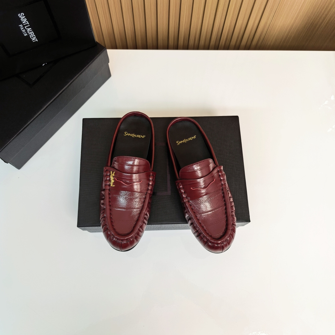 NO:485555,Burgundy, half drag19860909酒红色,半拖,Women's Shoes