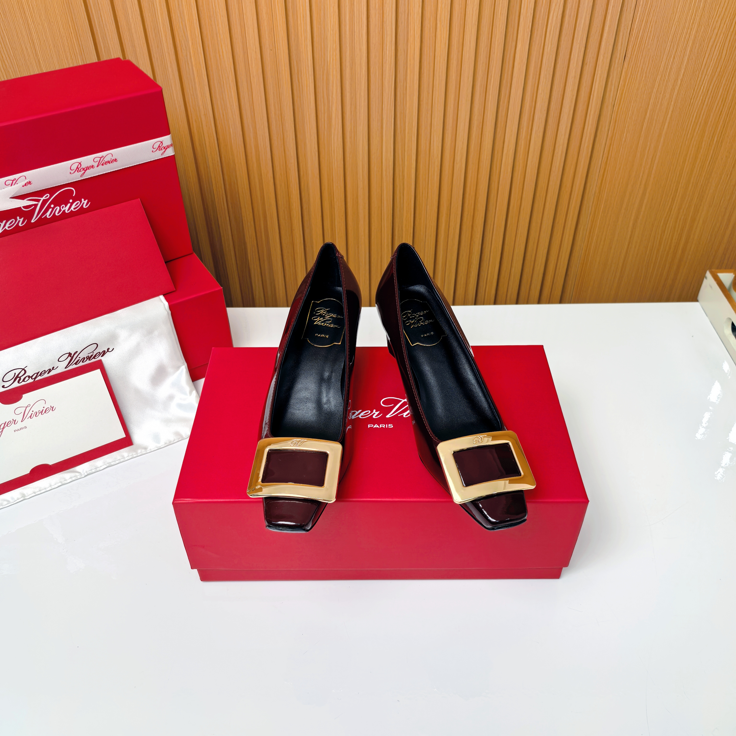NO:751352,RV 4.5cm square heel 'Cherry Red', single shoes19860909RV 4.5cm方跟『车厘子红』,单鞋,Women's Shoes