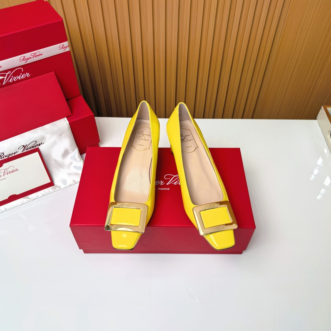 NO:751337,RV 4.5cm square heel 'yellow', single shoes19860909RV 4.5cm方跟『黄色』,单鞋,Women's Shoes
