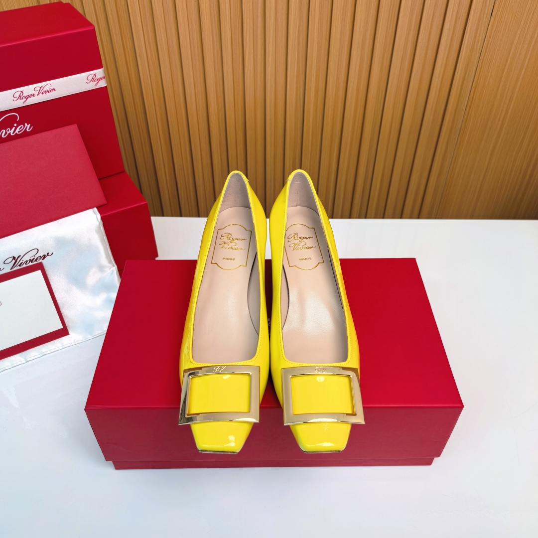 NO:751350,RV 4.5cm horn heel 'yellow', single shoes19860909RV 4.5cm喇叭跟『黄色』,单鞋,Women's Shoes