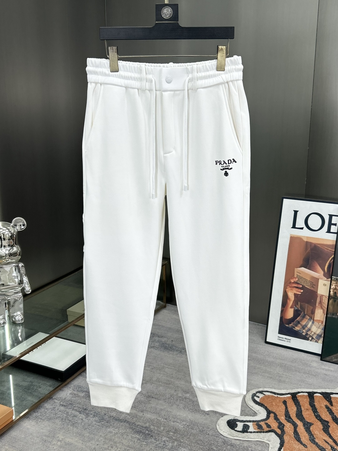 Prada Fleece-Lined White Jogger Pants | Modern Street Style