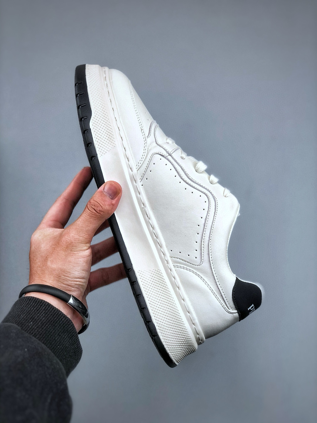 Prada Men's White Leather Lace-Up Sneakers with Logo Detail - Size 39-44 3 cmp i1746031766779 6369 0 1