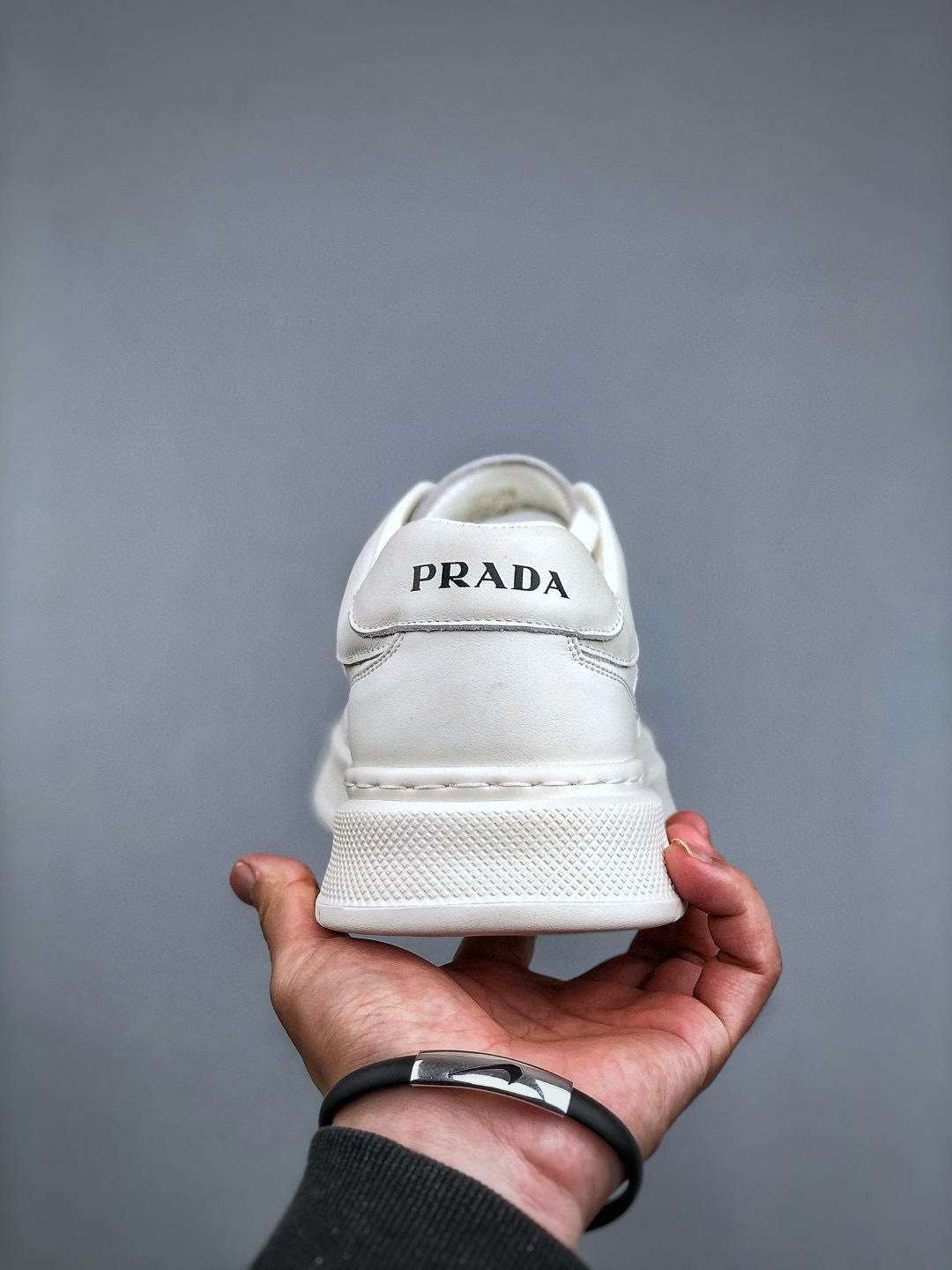 Prada Men's White Leather Lace-Up Sneakers with Logo Detail - Size 39-44 7 cmp i1746031766783 7344 0 5