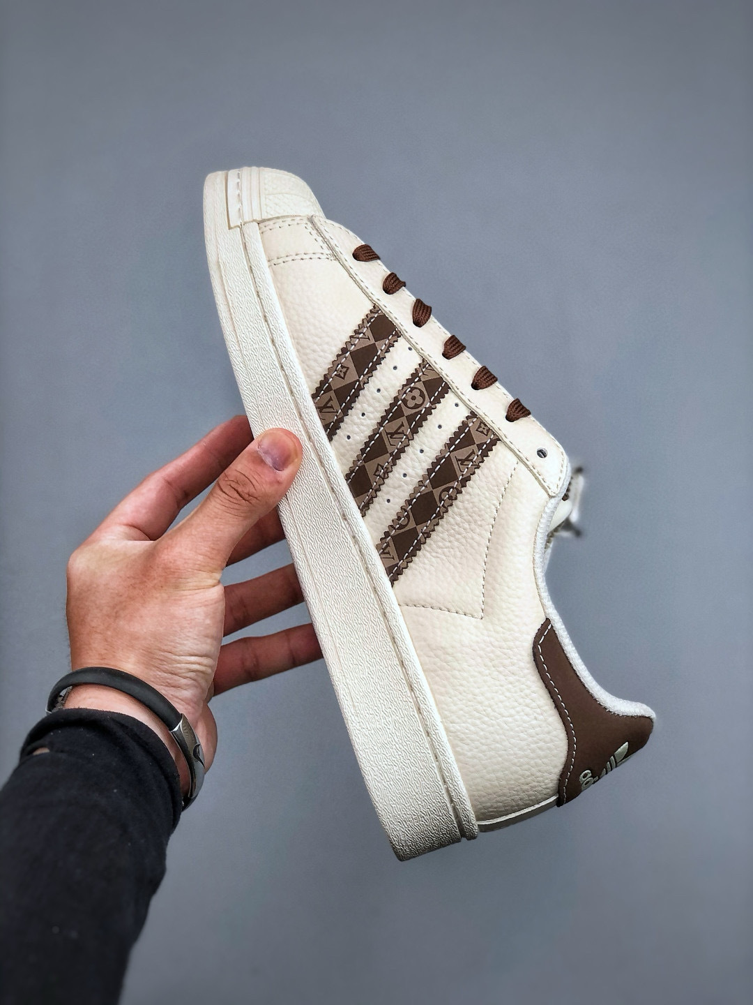 Adidas Superstar Classic Beige/Brown Custom Sneakers with Shell Toe Design 3 cmp i1746991961733 8973 0 1