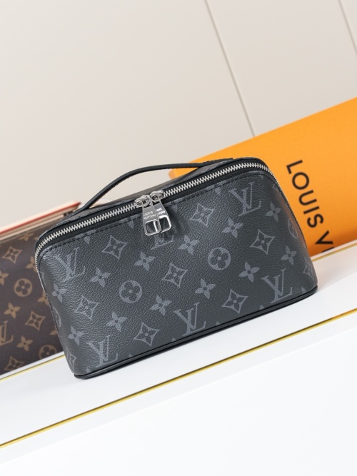 Louis Vuitton Monogram Eclipse Toiletry Bag with Double Zipper - Stylish! 1 Louis Vuitton Monogram Eclipse Toiletry Bag with Double Zipper - Stylish!