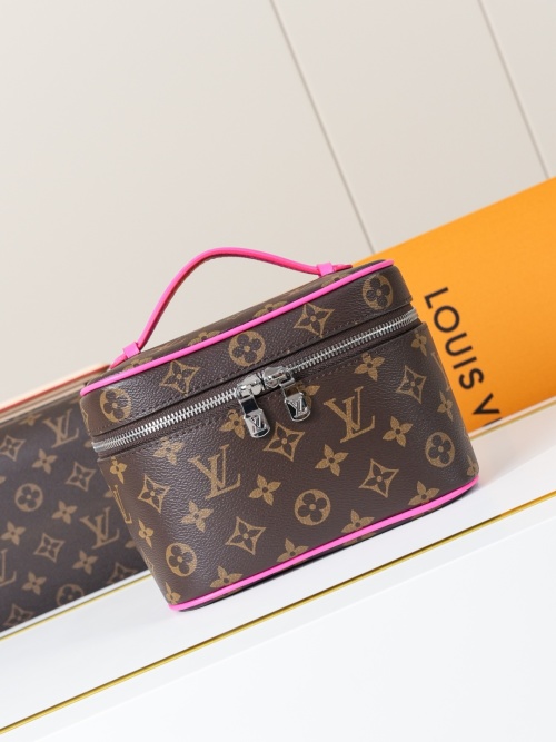 Louis Vuitton Nice Mini Cosmetic Pouch Monogram Macassar Pink Trim 1 Louis Vuitton Nice Mini Cosmetic Pouch Monogram Macassar Pink Trim