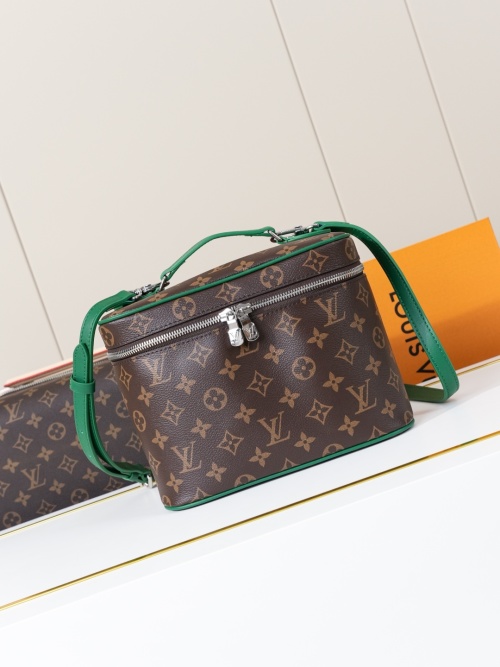 Louis Vuitton Nice BB Cosmetic Pouch Monogram Macassar Canvas Green Trim 1 Louis Vuitton Nice BB Cosmetic Pouch Monogram Macassar Canvas Green Trim