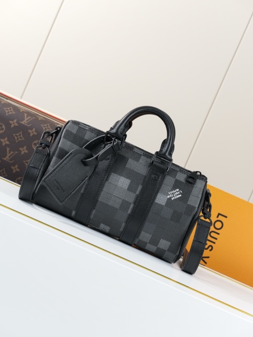 Louis Vuitton Keepall Bandoulière 25 Damoflage Black Coated Canvas Bag 1 Louis Vuitton Keepall Bandoulière 25 Damoflage Black Coated Canvas Bag