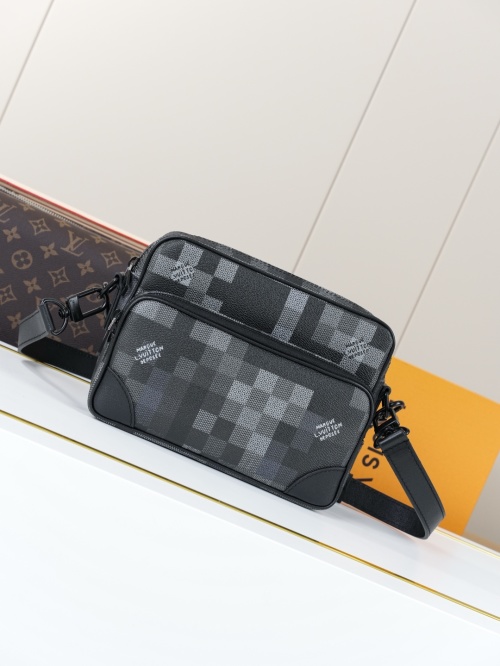 Louis Vuitton Damoflage Black Coated Canvas Nil Messenger Bag 1 Louis Vuitton Damoflage Black Coated Canvas Nil Messenger Bag