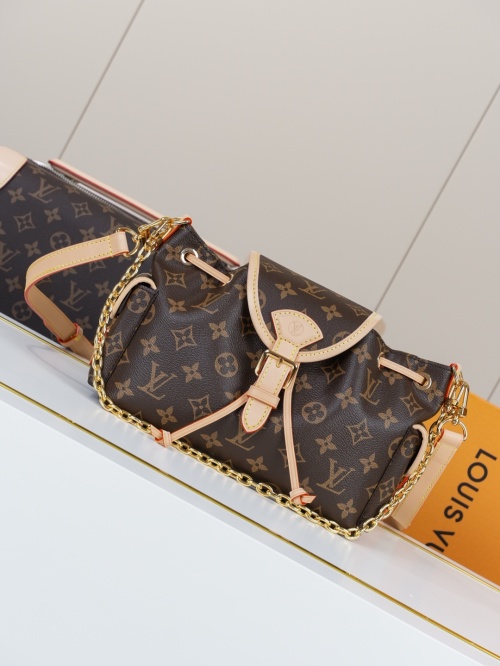 Louis Vuitton Odysée Monogram Canvas Handbag with Chain Accent 1 Louis Vuitton Odysée Monogram Canvas Handbag with Chain Accent