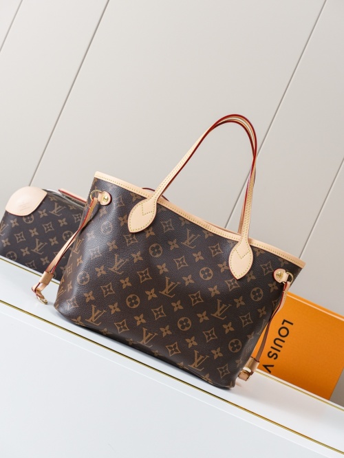Louis Vuitton Neverfull Small Tote Bag Monogram Coated Canvas Brown