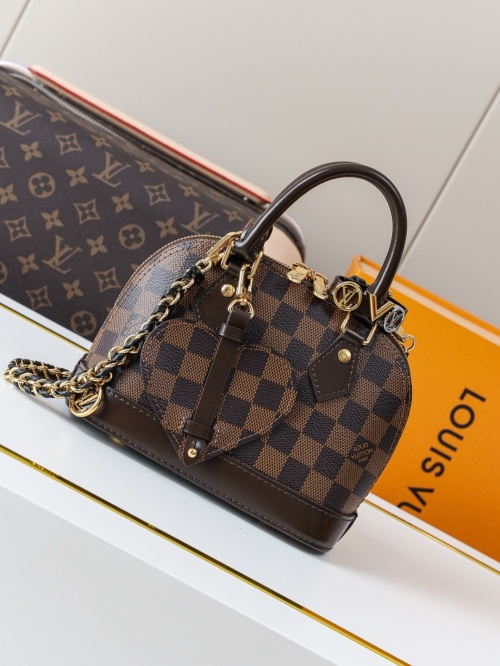 Louis Vuitton Alma Mini: Iconic Design, Customizable Charm, Damier Ebene Canvas 1 Louis Vuitton Alma Mini: Iconic Design, Customizable Charm, Damier Ebene Canvas
